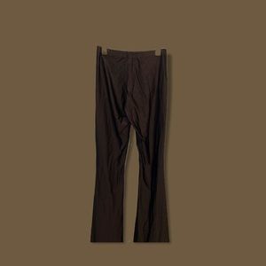 Black silk spandex flare bodycon pants